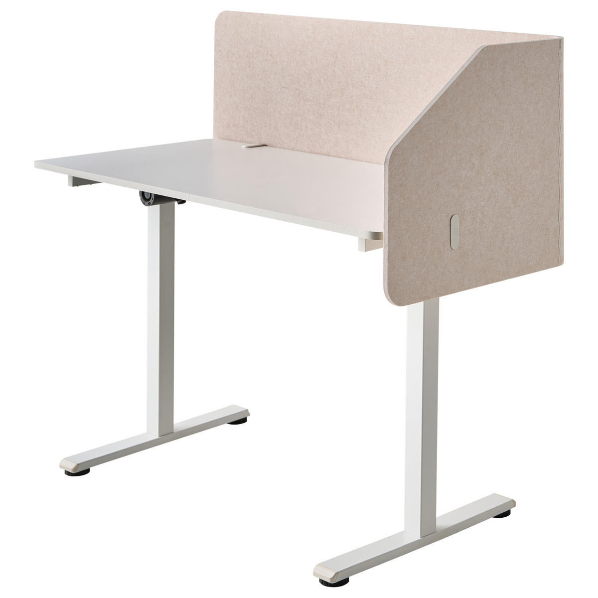 DĚLICÍ STĚNA NA STŮL 120/50 cm Béžová Foldy - béžová, plast (120/50/1cm) - Beliani
