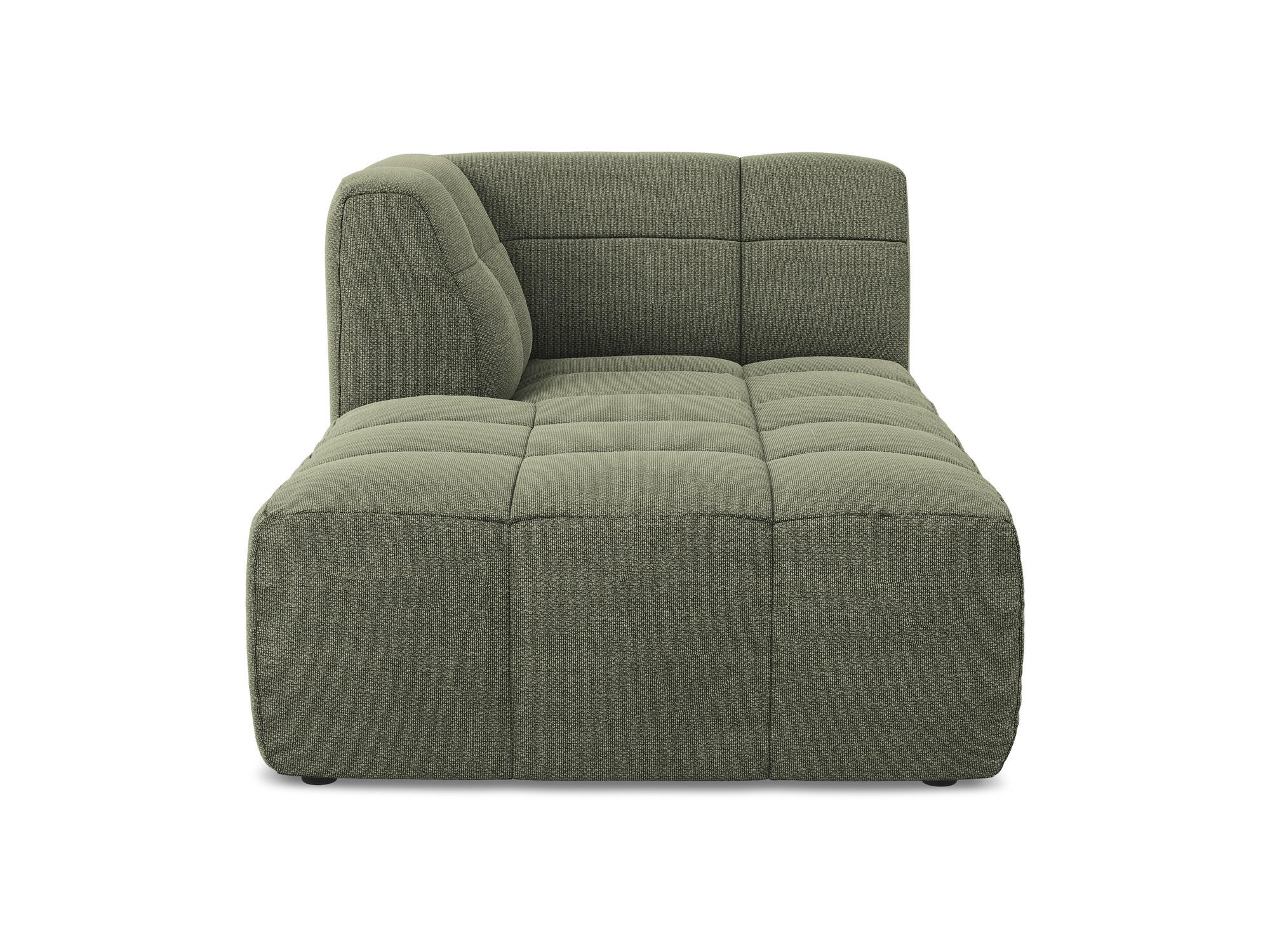 SOFAELEMENT Links Bouclé Stoff Grün - Schwarz/Olivgrün, Holzwerkstoff/Kunststoff (101/77/175cm) - Makamii