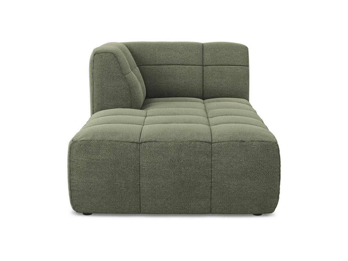 SOFAELEMENT Links Bouclé Stoff Grün - Schwarz/Olivgrün, Holzwerkstoff/Kunststoff (101/77/175cm) - Makamii