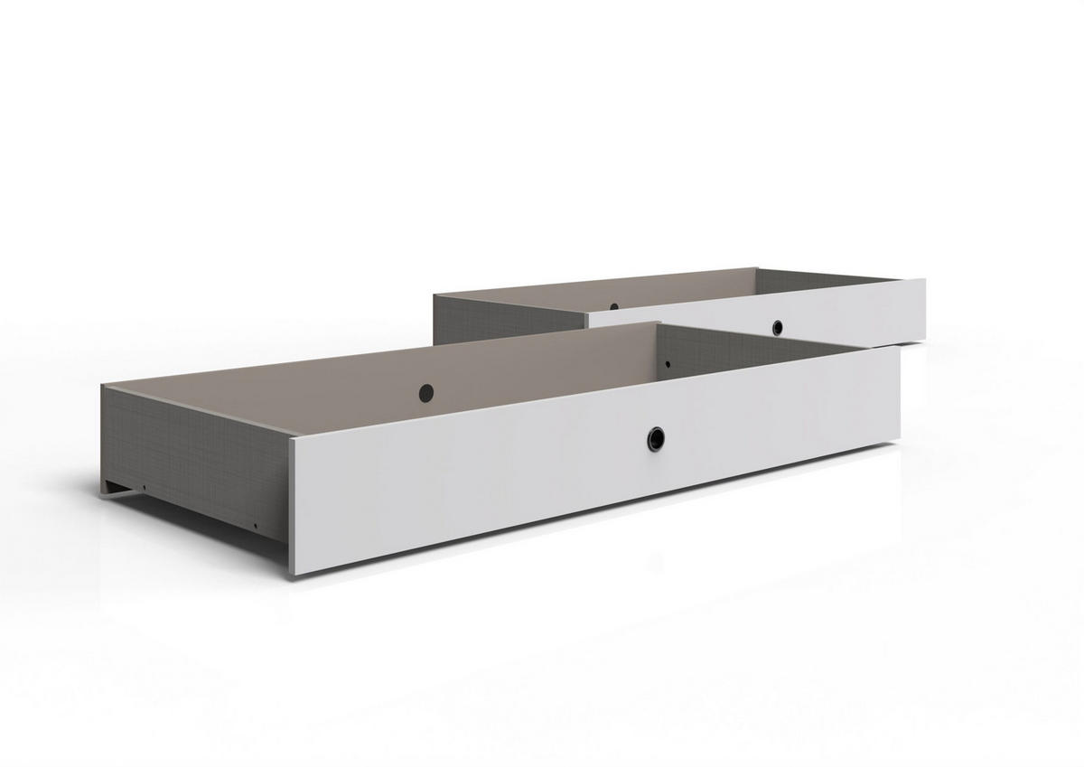 JUGENDZIMMER Bahamas Saharagrau- Weiß 7 teilig mit Drehtürenschrank - Grau, Holzwerkstoff (80/200/120cm)