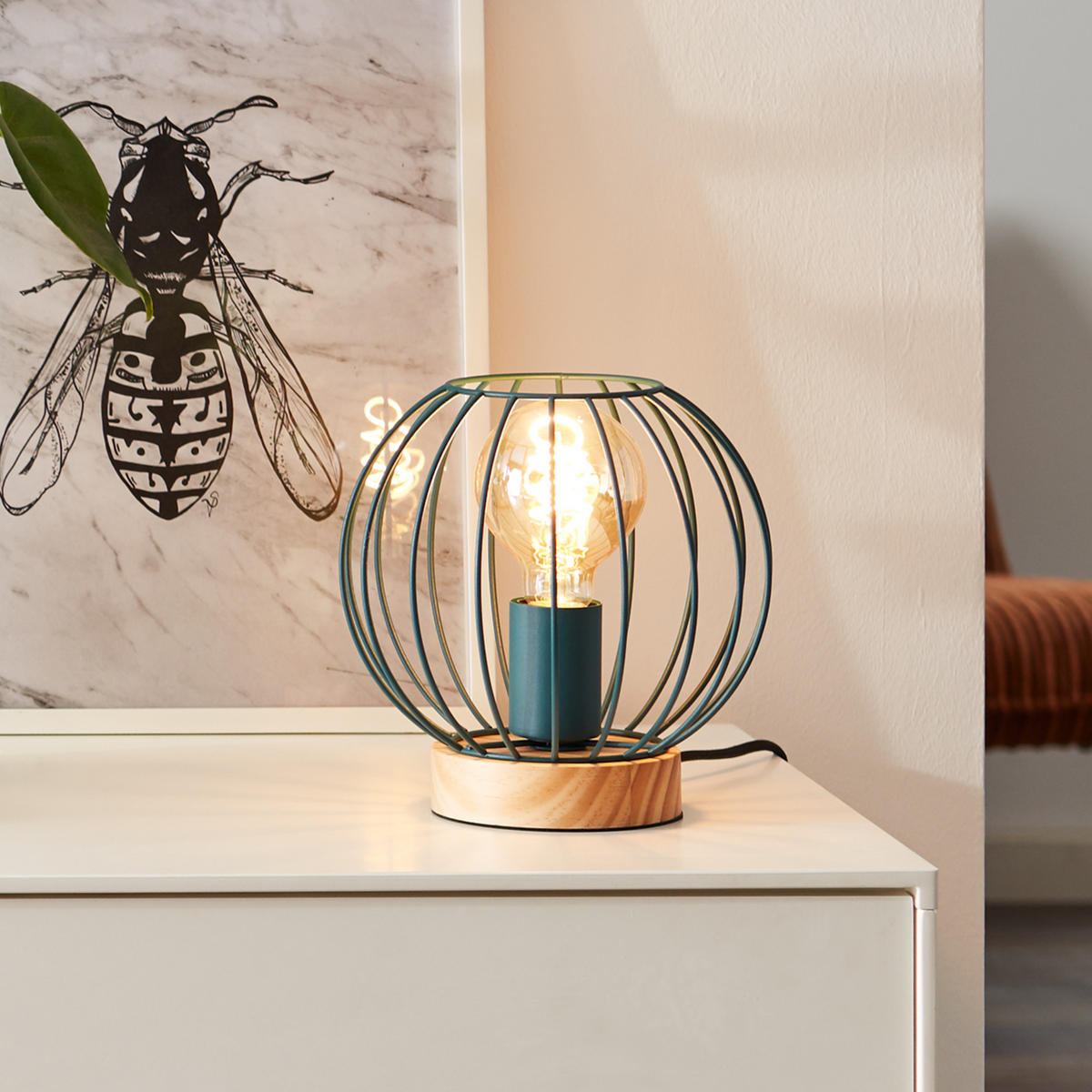 TISCHLEUCHTE Sorana 93044/73 - Grün, Metall (20/20/19.7cm) - Brilliant