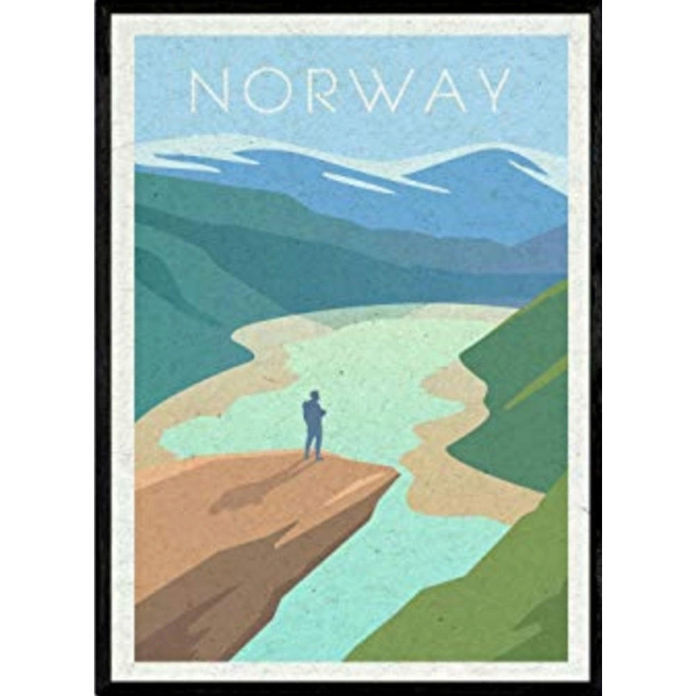 POSTER Norwegen Fjord A4 Rahmenlos - Klar, Papier (29.7/5/21cm) - Nacnic