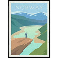 POSTER Norwegen Fjord A4 Rahmenlos - Klar, Papier (29.7/5/21cm) - Nacnic