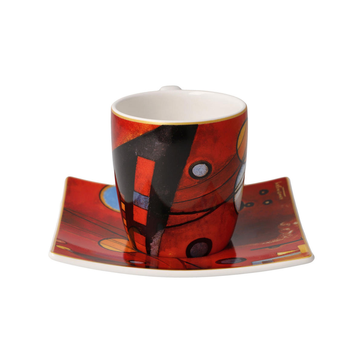 ESPRESSOTASSE Wassily Kandinsky - Schweres Rot, Fine Bone China, Bunt, 100 ml - Multicolor, Keramik (0.1L) - Goebel