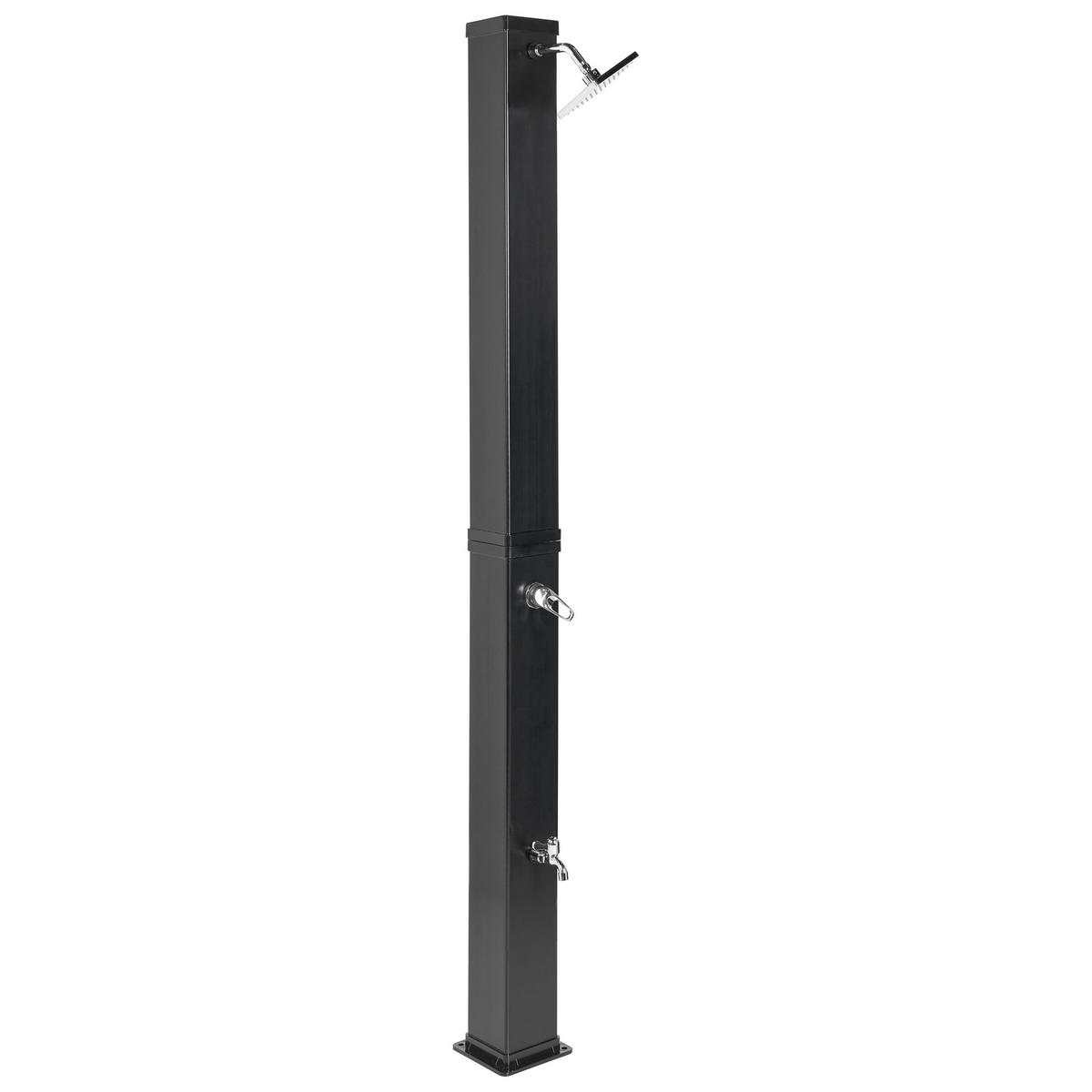FREISTEHENDE solarbetriebene Gartendusche Schwarz Yaracuy - Schwarz, Kunststoff (19/217/19cm) - Beliani