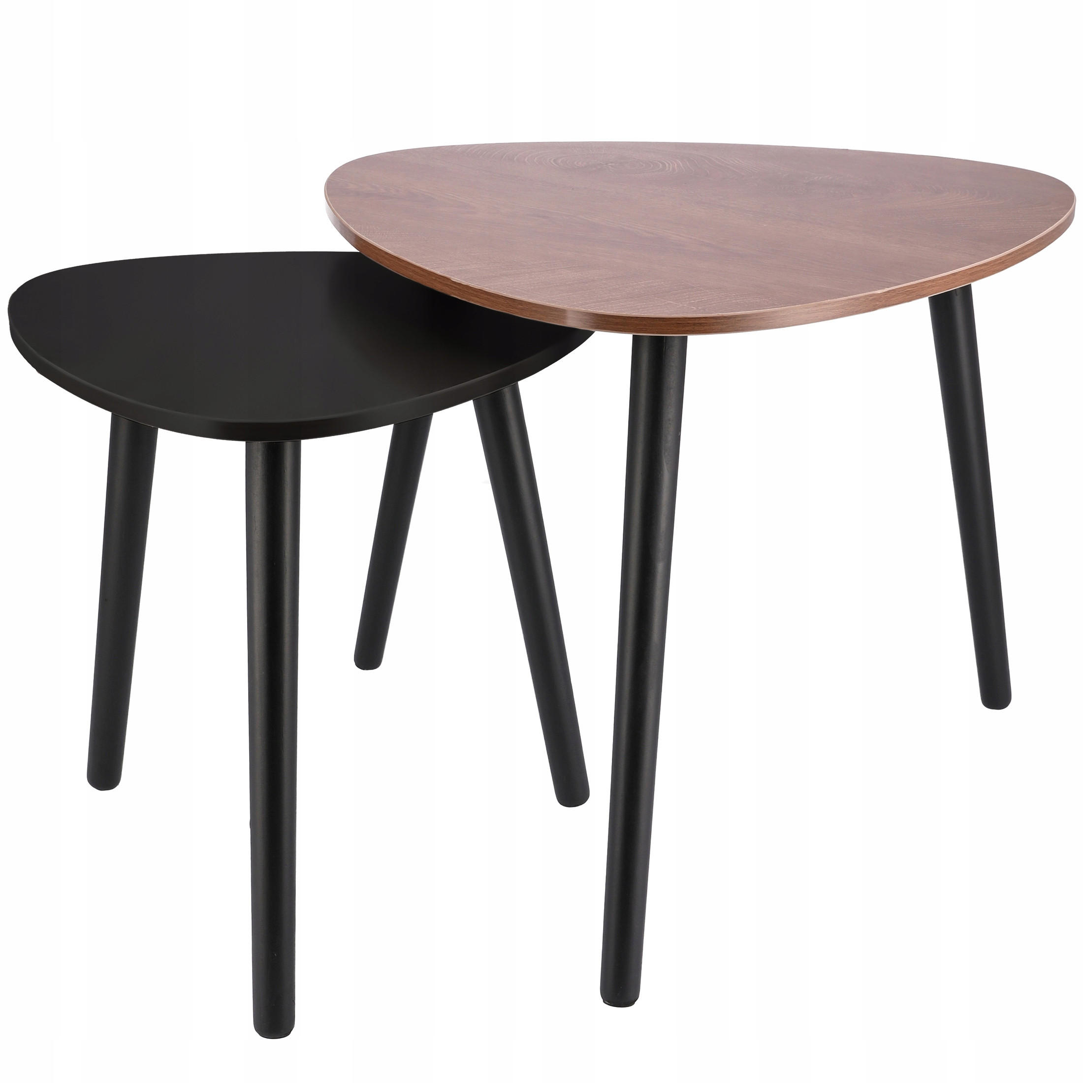 COUCHTISCH-SET braun / schwarz - Dunkelbraun, Holz (50/50/45cm) - JuMi