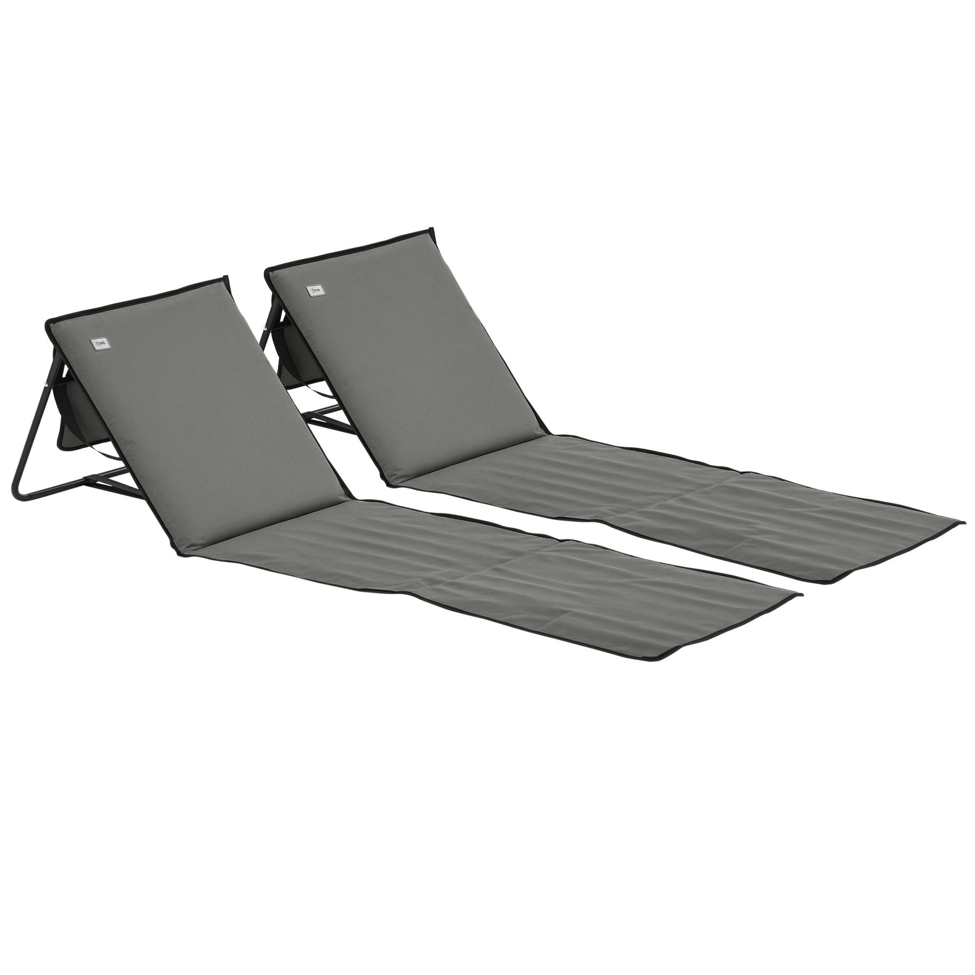 STRANDLIEGE, klappbar, verstellbare Rücklehne, Tragegurt, weiche Polsterung, Stahlrahmen, Grau, 142x51x40cm - Grau, Metall (142/40/51cm)