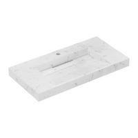 WASCHBECKEN hängend - 90,2 x 45,2 x 8 cm - Solid Surface - Weiß - TAKOTNA - Weiß, Stein (90.2/8/45.2cm) - Vente-Unique
