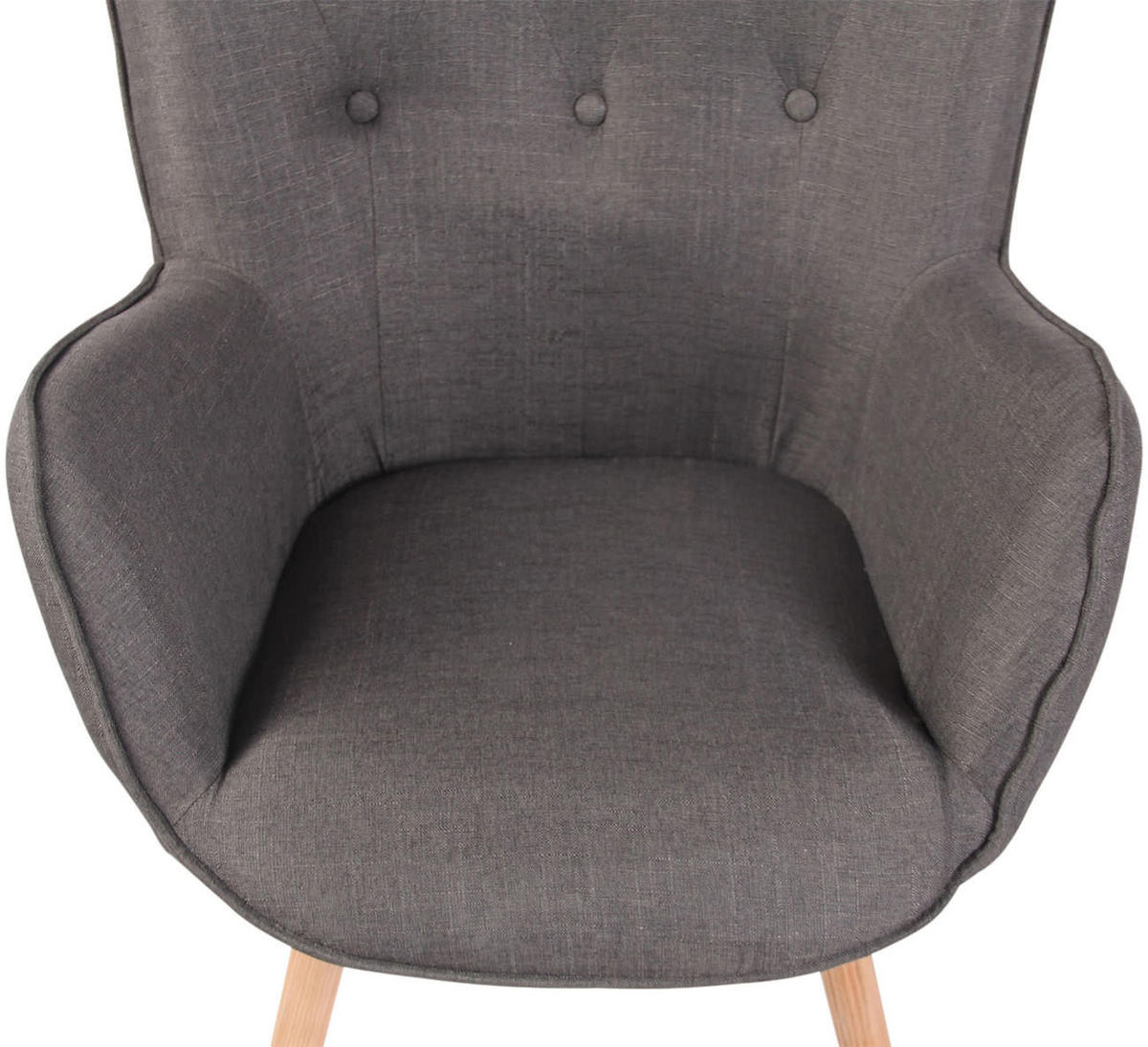 SESSEL Stoff dunkelgrau - Eukalyptusholzfarben/Dunkelgrau, Holz/Textil (69/108/73cm) - CLP
