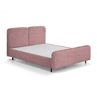 POLSTERBETT Lea mit Bettkasten, 140x200, Rosa - Schwarz/Rosa, Textil (140/200cm) - Beautysofa