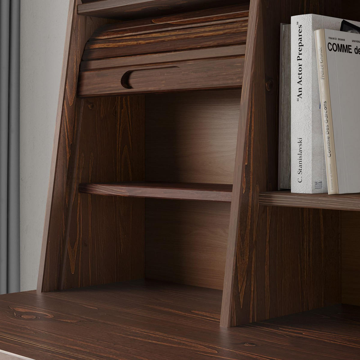 SCHREIBTISCH ALISA nussbaum - Nussbaumfarben, Holz (54/114/122cm) - IDIMEX