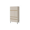 KINDERHOCHKOMMODE LIBU 05 80/40/165 in Sandbeige / Geölte Eiche - Eichefarben/Beige, Holzwerkstoff (80/165/40cm) - Deine Möbel 24