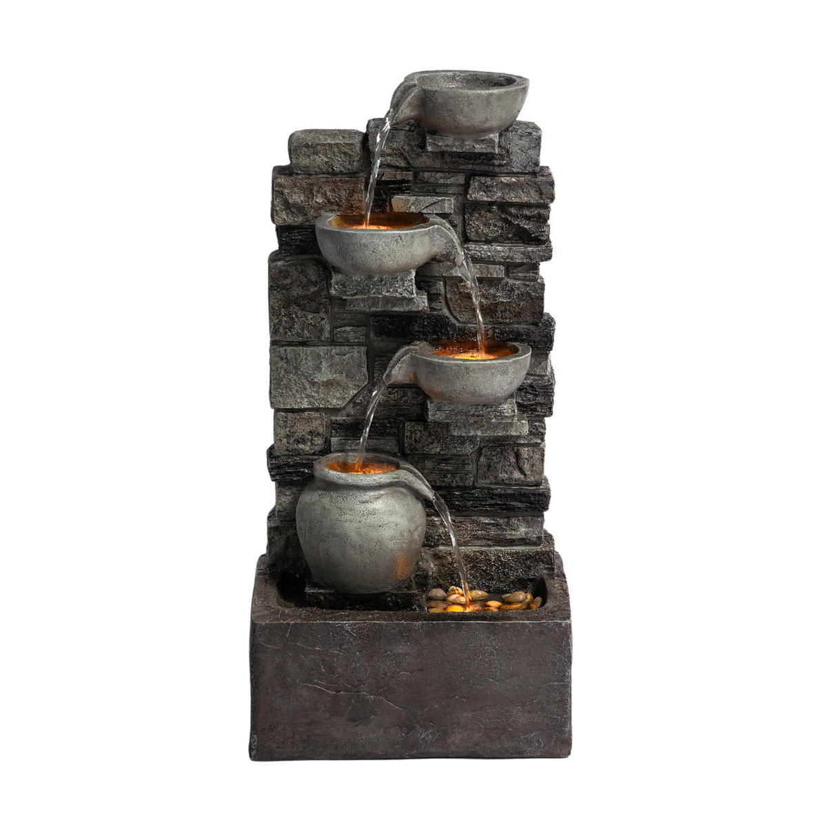 GARTENBRUNNEN 72 cm - Grau, Kunststoff (25.73/34.75/72.39cm) - Teamson Home