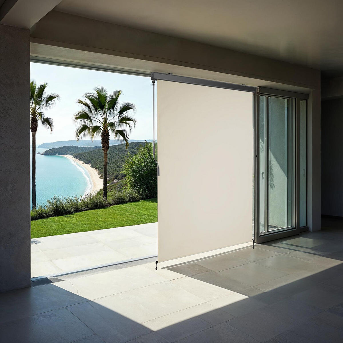 SENKRECHTMARKISE Eloise, inkl. Wandhaltern, beige - Beige, Textil (120/250cm) - tectake