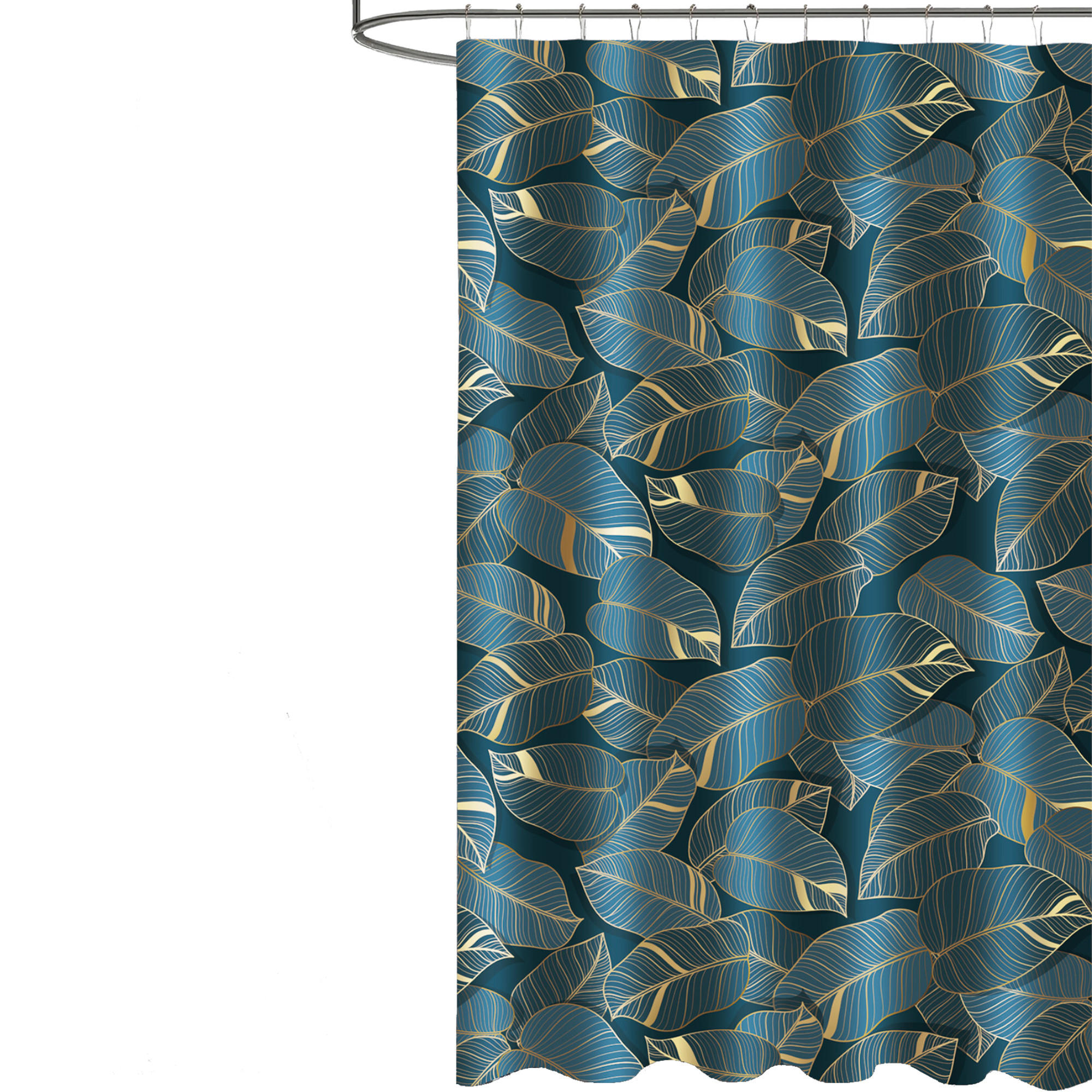 DUSCHVORHANG Monstera 180 x 200 cm - Grün, Textil (180/200cm) - Sanilo