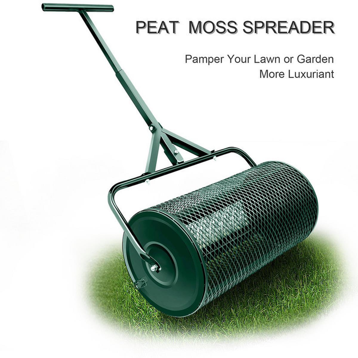 KOMPOSTSTREUER – T-Griff, Metallgeflecht, zum Verteilen von Torf, Mist und Samen im Garten - Schwarz, Metall (32/116/61cm) - Kaket
