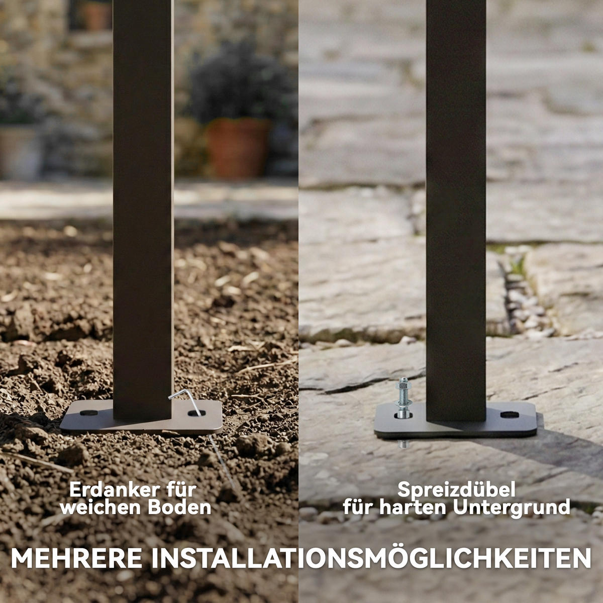 PERGOLA Stahl Polyester Cremeweiß - Creme/Braun, Textil/Metall (297/225/396cm) - Outsunny