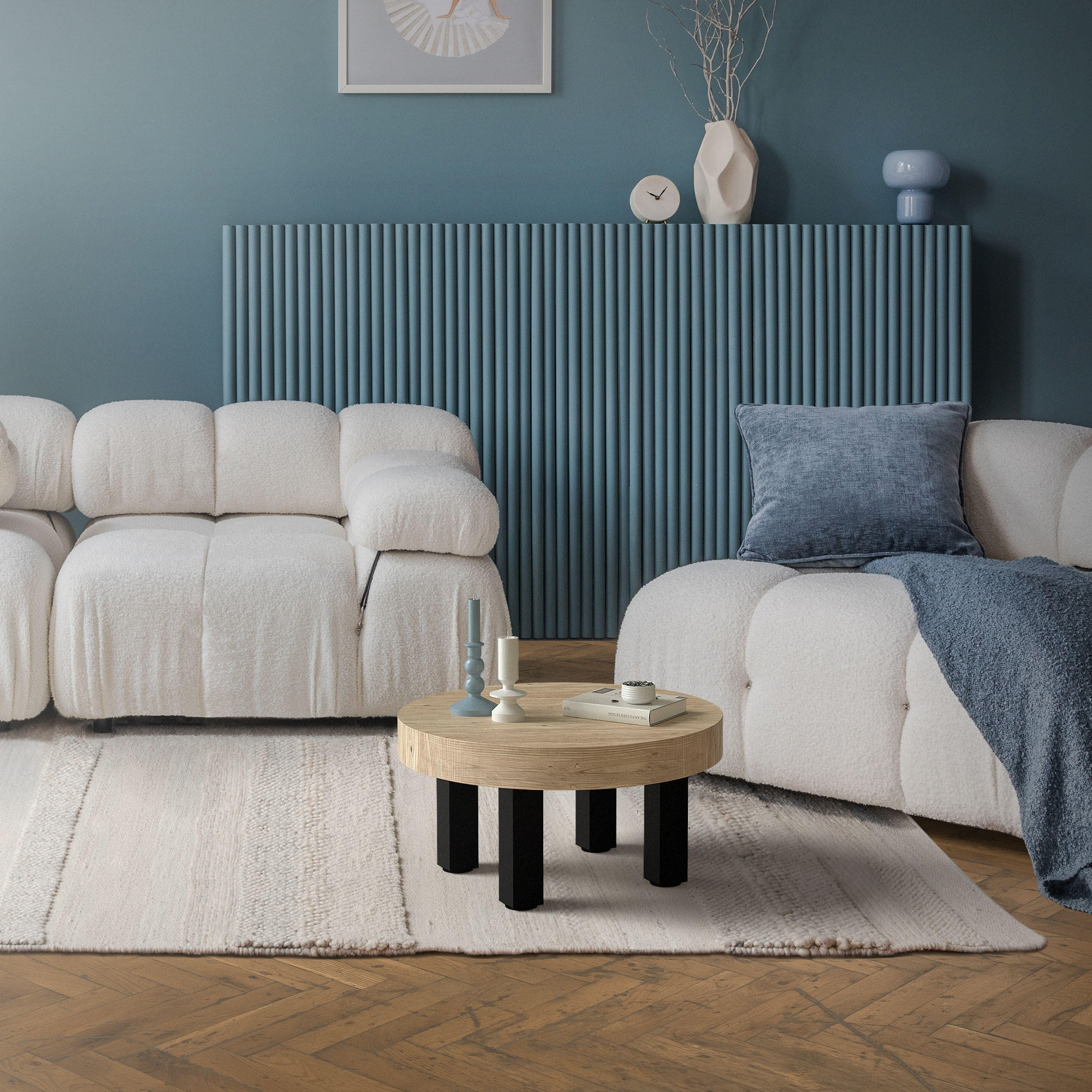 TISCHBEINE 4er Set I-Design H:30 cm Schwarz 8x8 cm - Schwarz, Metall (8/30/8cm) - ML-DESIGN