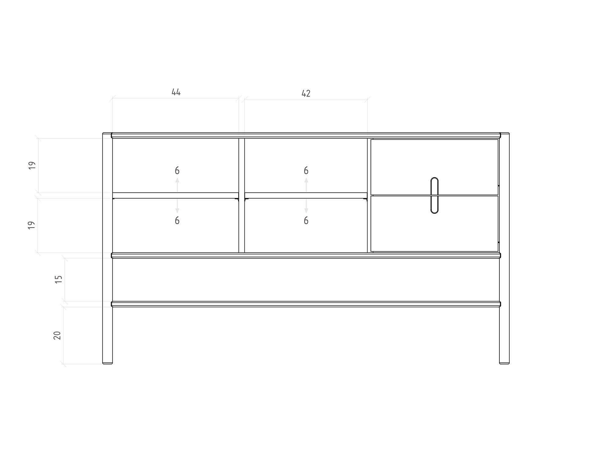 KOMMODE INA Wildeiche - Dunkelbraun, Holz (142/81/46cm) - byoak
