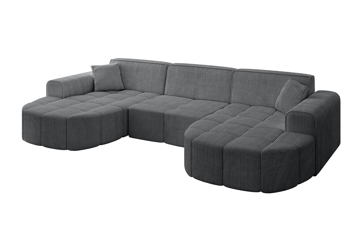 WOHNLANDSCHAFT LIVO-U1 - 315x173x79,5 cm Duneklgrau - Dunkelgrau, Holzwerkstoff/Textil (315/79/173cm) - ALTDECOR