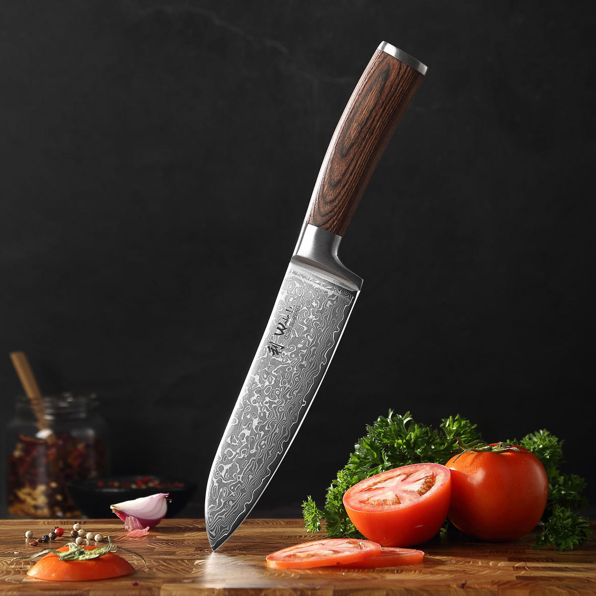 SANTOKUMESSER 17 cm - Braun, Holz/Metall (30cm) - Wakoli