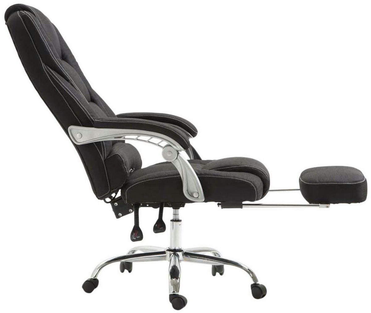 BÜROSTUHL Pacira, Stoff Schwarz - Schwarz, Textil/Metall (68/127/64cm) - TPFLiving
