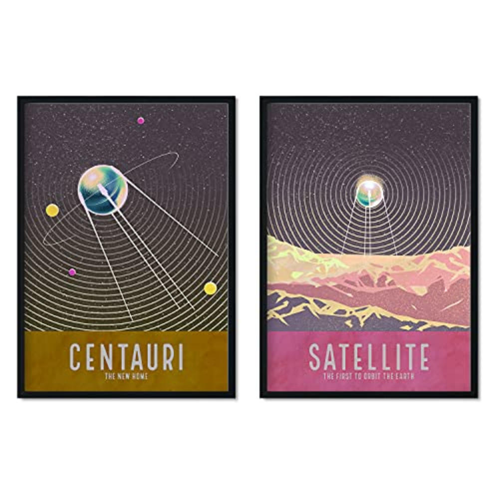 POSTER Set Mit 2 Satelliten A4 Rahmenlos - Klar, Papier (29.7/5/21cm) - Nacnic