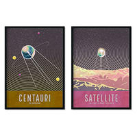 POSTER Set Mit 2 Satelliten A4 Rahmenlos - Klar, Papier (29.7/5/21cm) - Nacnic