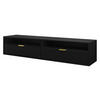TV-LOWBOARD Queen 175 - Goldfarben/Schwarz, Holzwerkstoff/Metall (175/35/33cm) - MIRJAN24