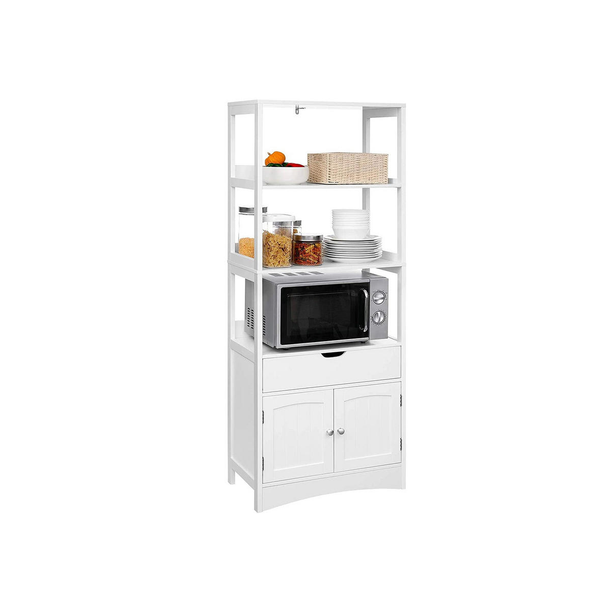 HOCHSCHRANK BADEZIMMERSCHRANK - Weiß, Holzwerkstoff (32.5/154/60cm) - Hansiro