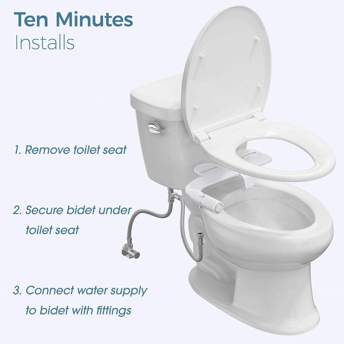 WC-BIDET-AUFSATZ, weiß,35/8/18CM - Weiß, Kunststoff (8/18/35cm)