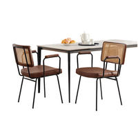 ARMLEHNSTUHL-SET DE-36881 2 Stück mit PU-Leder und Rattan-Optik Braun - Braun, Metall (58/82/62.5cm) - ComfortXL