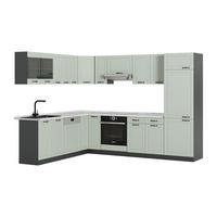 ECKKÜCHE R-Line, Mint Landhaus/Anthrazit, 287 x 227 cm - Anthrazit/Grün, Holzwerkstoff (287/206.8/46cm) - Vicco