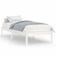 MASSIVHOLZBETT Weiss Kiefer 90/200 Cm - Weiß, Leder (90/200cm) - vidaXL