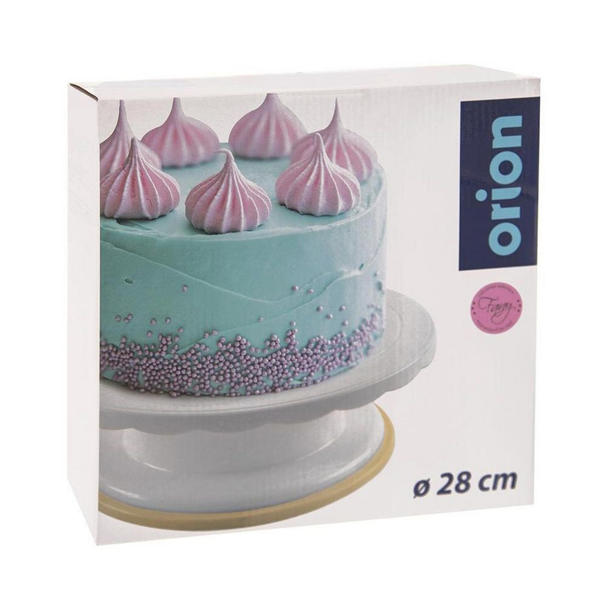 DREHBARER TORTENSTÄNDER 28 cm Weiß - Weiß, Kunststoff (28/9cm) - Orion 