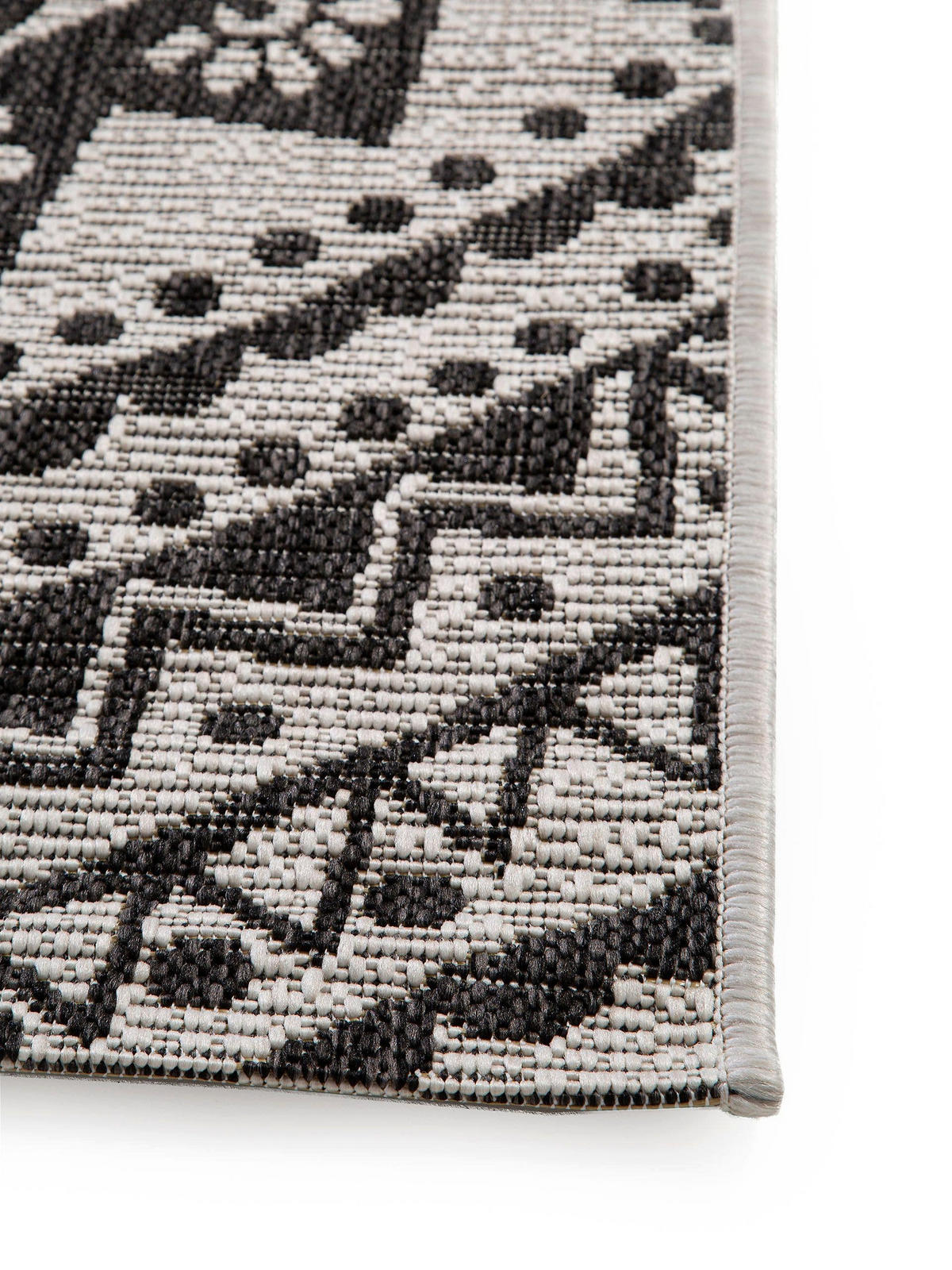 OUTDOORTEPPICH Cleo Weiß/Schwarz 120x170 cm - Weiß, Textil (120/170cm) - benuta Nest
