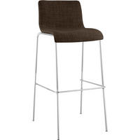 BARHOCKER Stoff Braun - Chromfarben/Braun, Textil/Metall (43/100/48cm) - CLP
