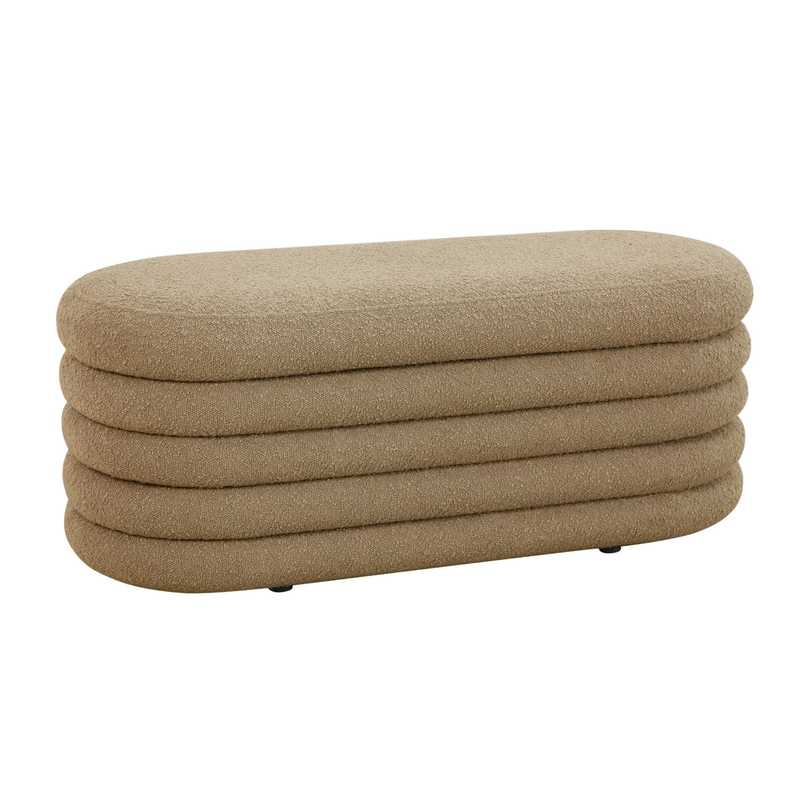 HOCKER BLOSSOM XL mit Aufbewahrung Boucle Hellbraun - Braun, Textil (45/42/108cm) - SVITA