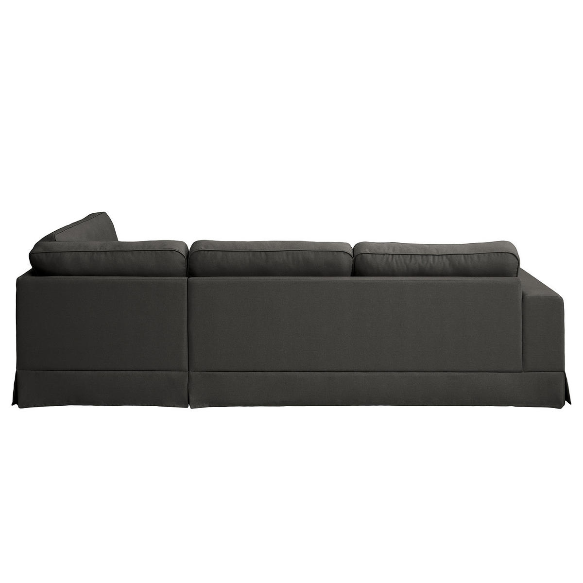 ECKSOFA mit Husse - Ottomane, Webstoff - Anthrazit/Schwarz, Kunststoff/Textil (297/210cm) - home24
