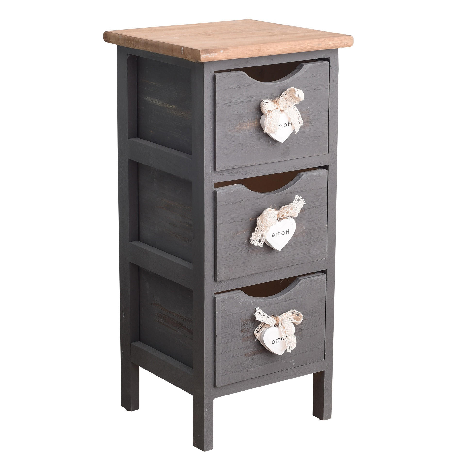 NACHTTISCH Grau 25/25/56 cm - Grau, Holz (25/56/25cm) - Mobili Rebecca