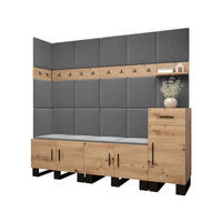 GARDEROBEN-SET 196/210/45,6 - Schwarz/Eiche Artisan, Holz/Kunststoff (210/196/45.6cm) - Abiks Möbel