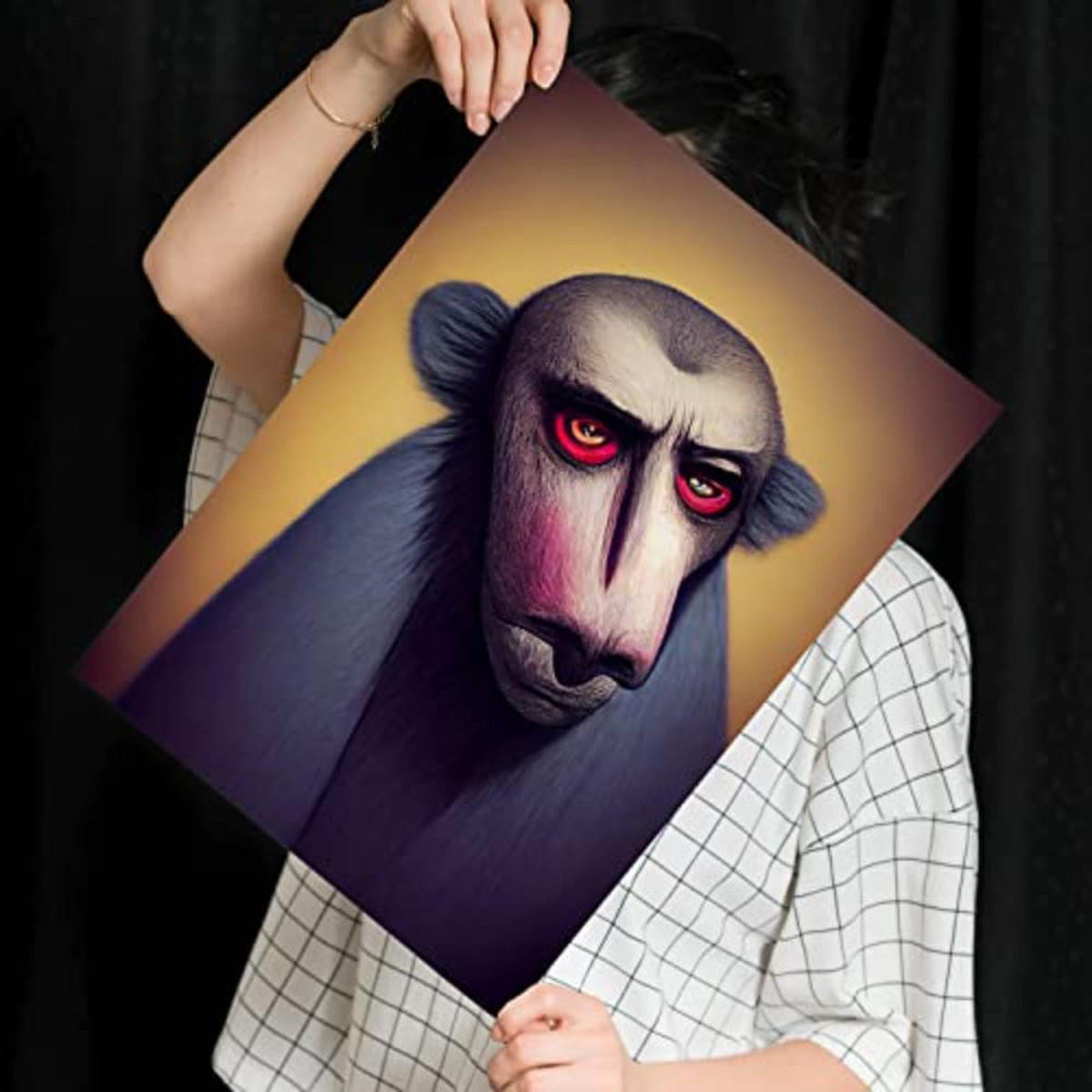 POSTER Set mit 4 Neugierig Tier im T Burton Goth Stil A3 Rahmenlos - Klar, Papier (29.7/3cm) - Nacnic