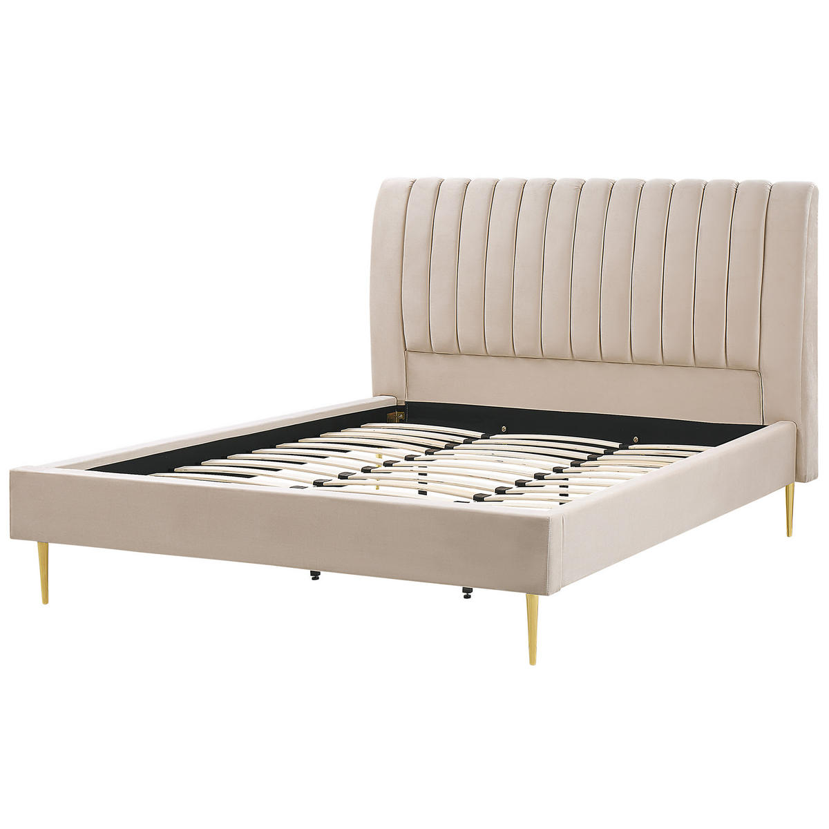 POLSTERBETT 180/200cm Sandbeige Marville - Beige, Textil (180/200cm) - Beliani