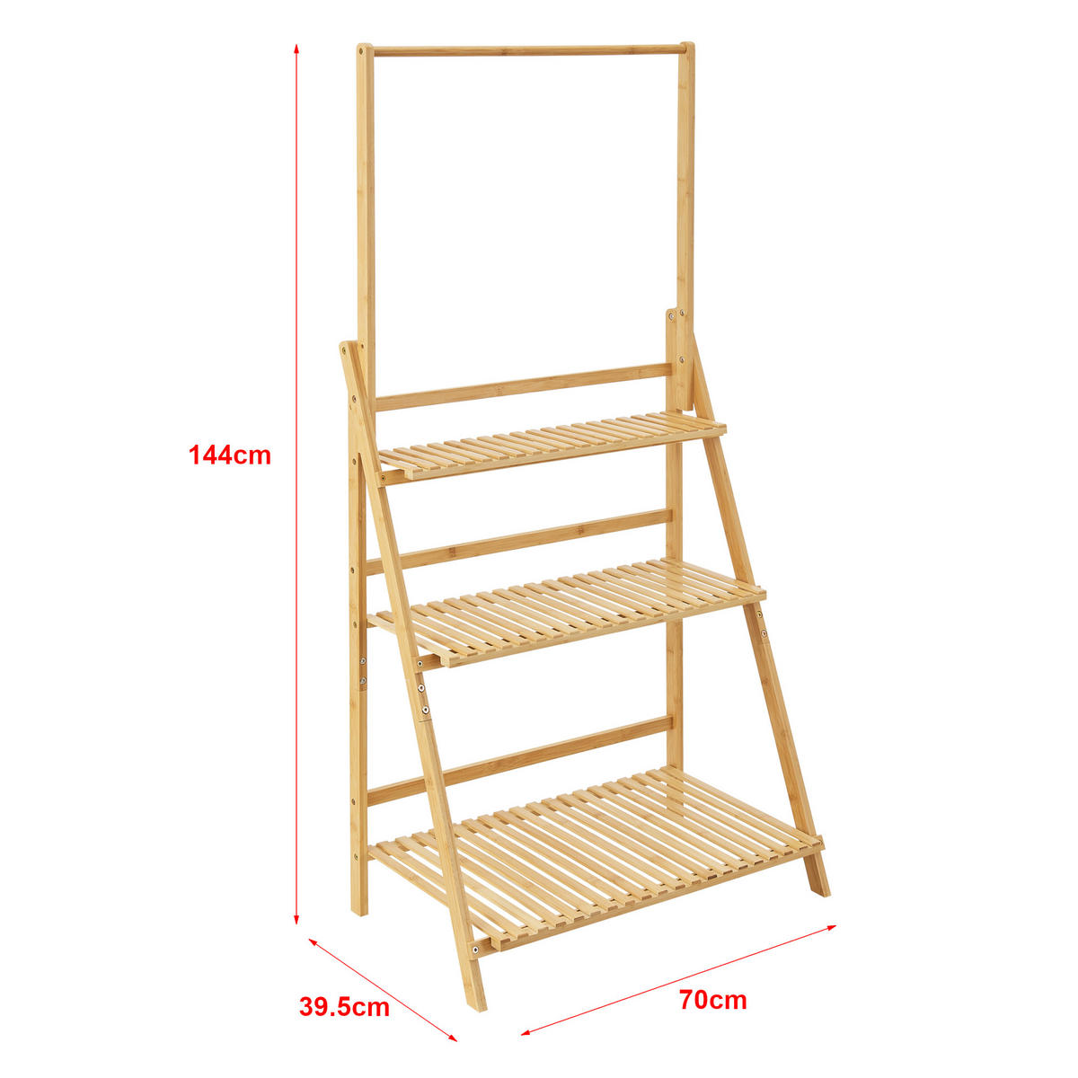 LEITERREGAL Brändö - Naturfarben, Holz (70/144/39.5cm) - [en.casa]