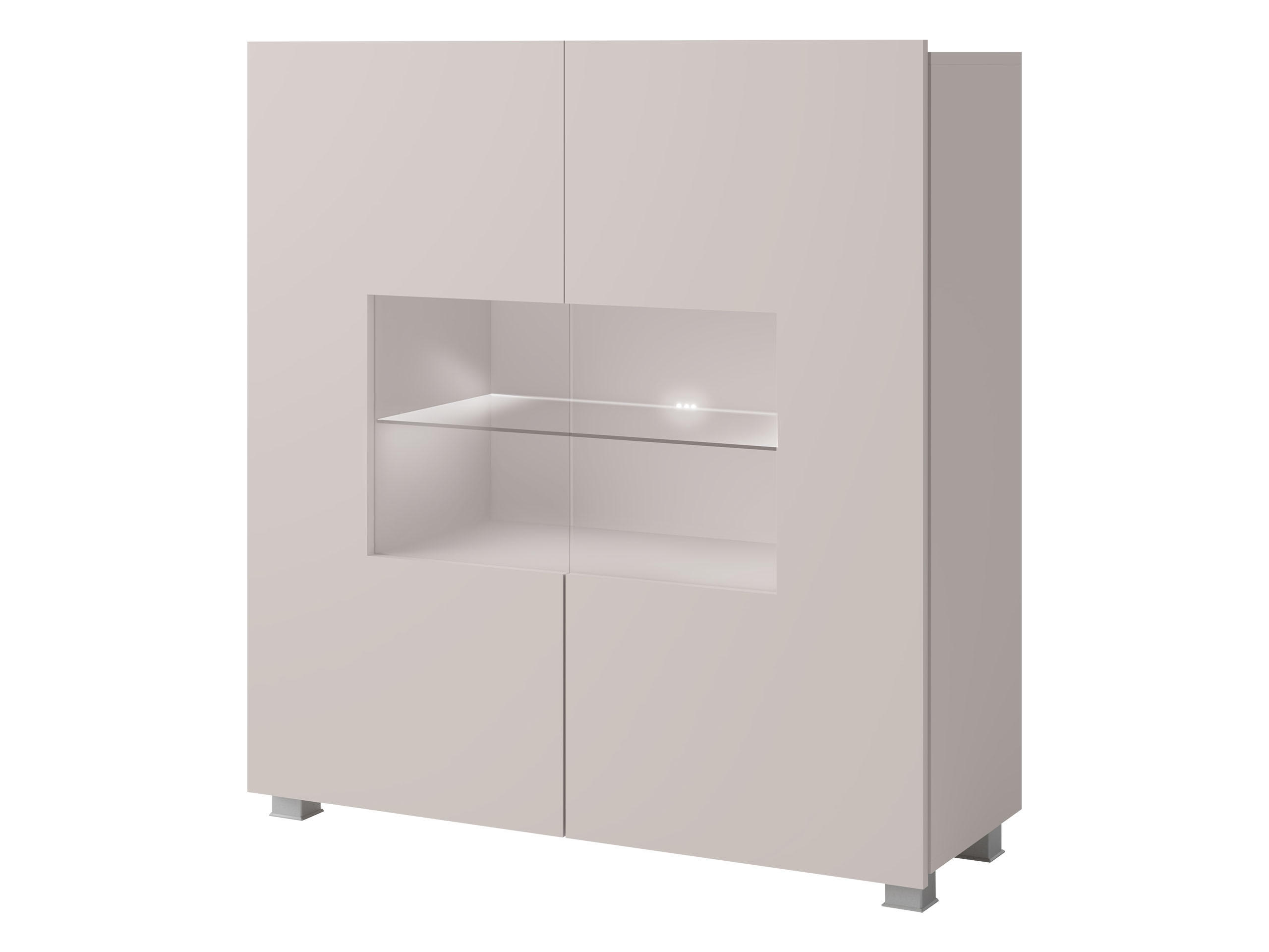 KOMMODE Calabrini 01 mit weißer LED Beleuchtung - Kaschmir, Holzwerkstoff (100/107/35cm) - MIRJAN24