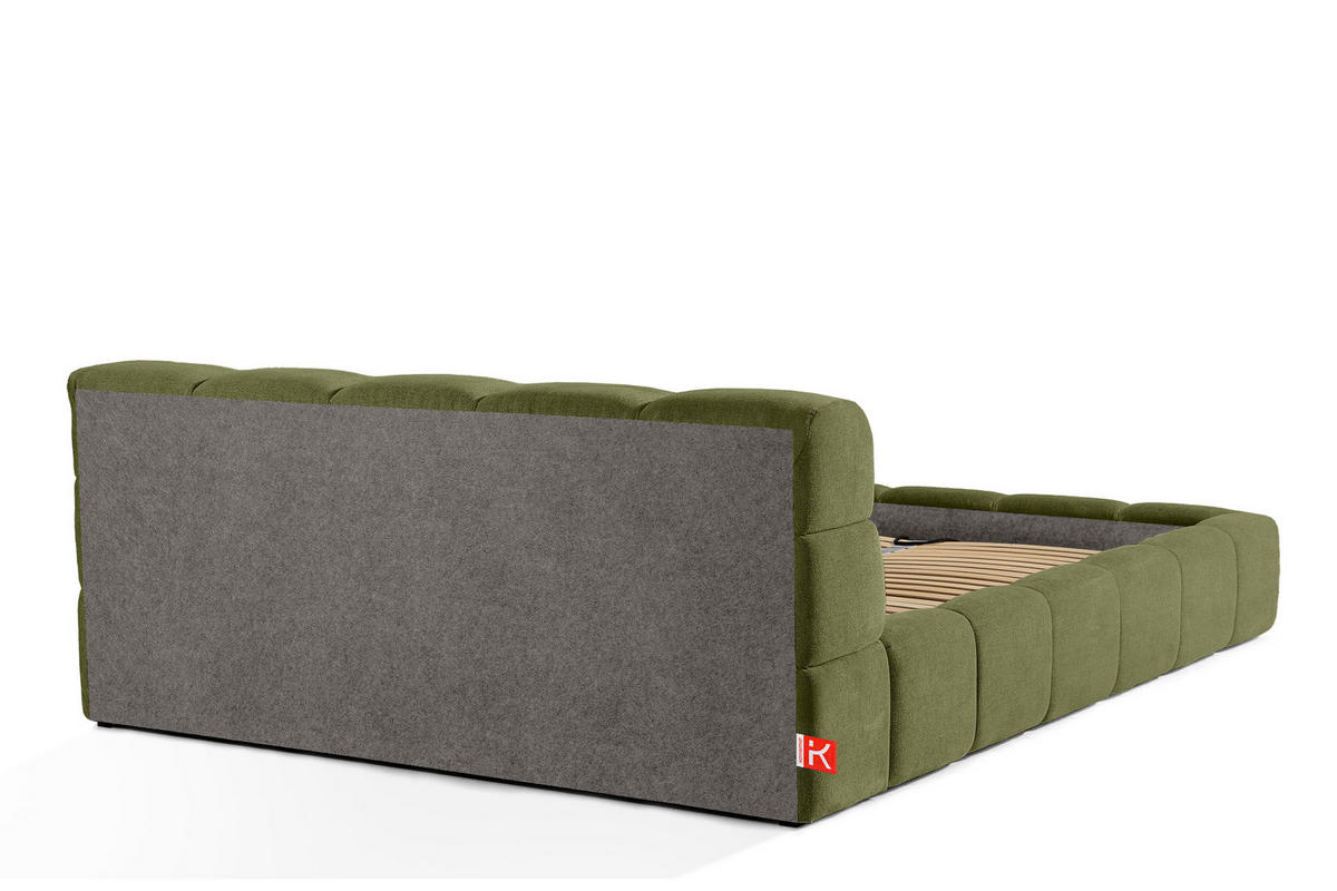 POLSTERBETT AERI 140/160/180/200 mit Rahmen und Bettkasten, oliv - Olivgrün, Holz/Holzwerkstoff (180/200cm) - KONSIMO®