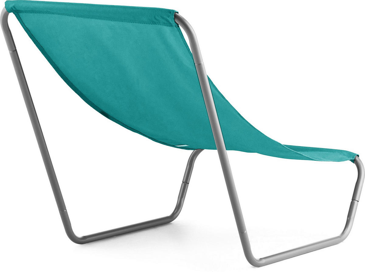 STRANDSESSEL bis 100 kg - Hellblau, Textil/Metall (51/60/97cm) - Outtec