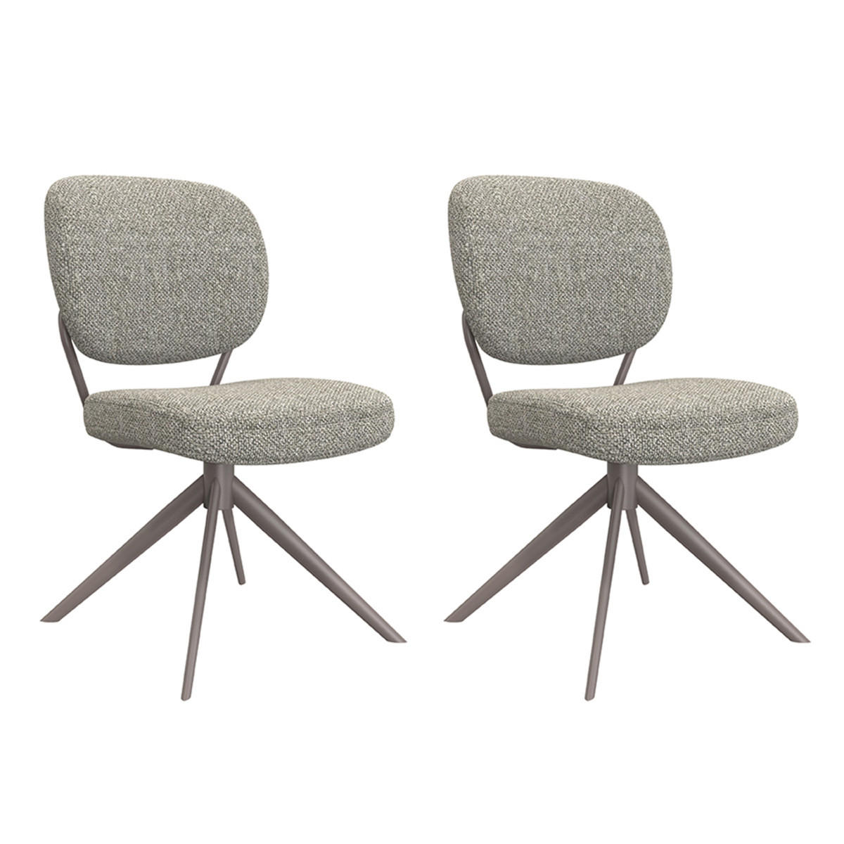 ESSZIMMERSTUHL Geneva Grau 63/49/90 cm 2er-Set - Grau, Textil (49/90/63cm) - LABEL51