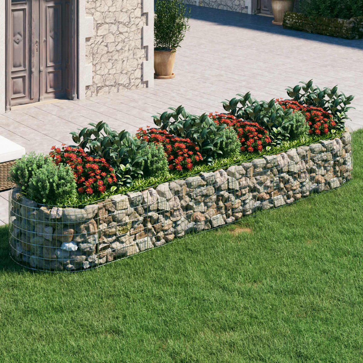 GABIONEN-HOCHBEET Verzinktes Eisen 400x100x50 cm - Silberfarben, Metall (400/50/100cm)