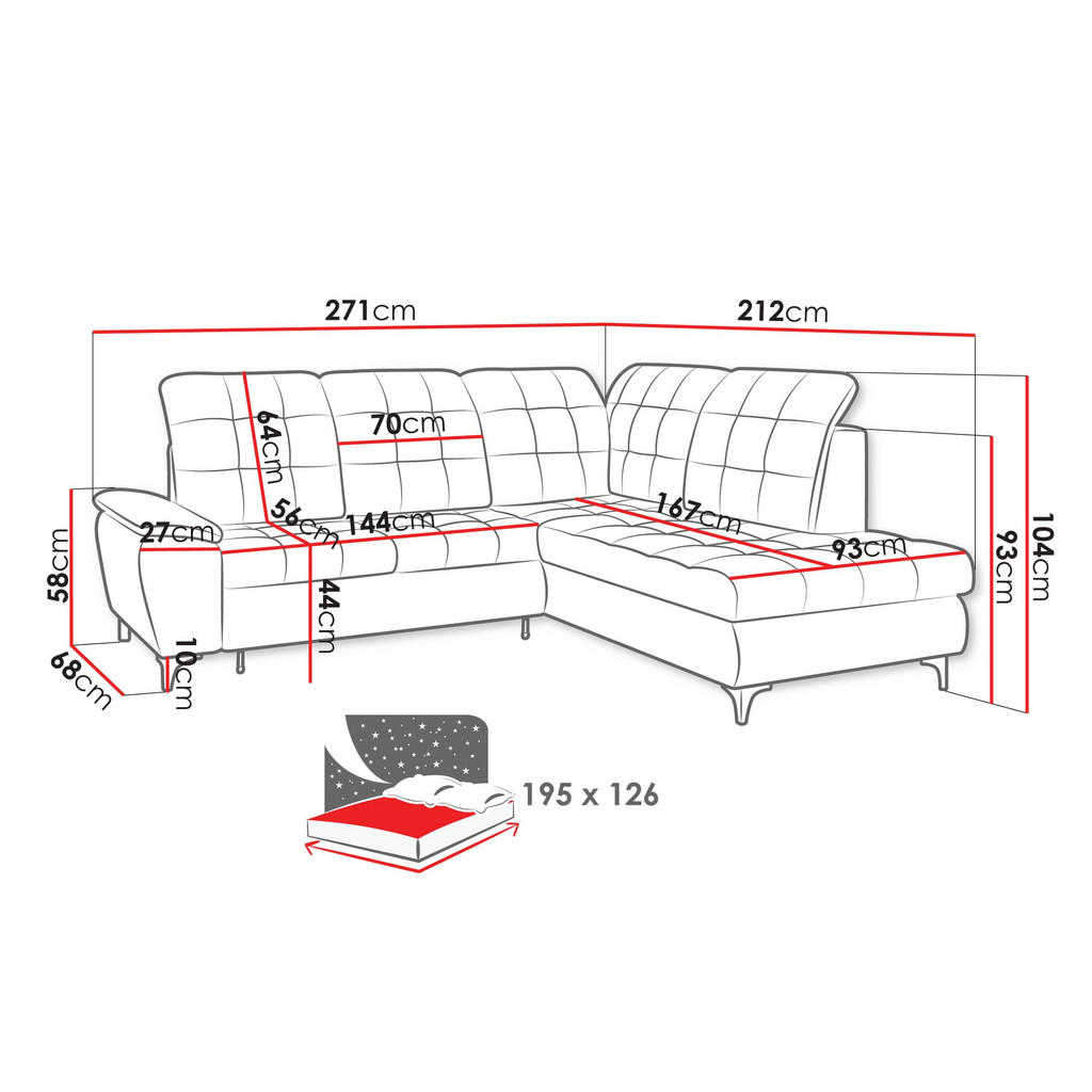 Thumbnail - Mirjan24 Ecksofa, Creme, Textil, 5-Sitzer, L-Form,L-Form, 271x212 cm, Wohnzimmer, Sofas & Couches, Wohnlandschaften, Eck...